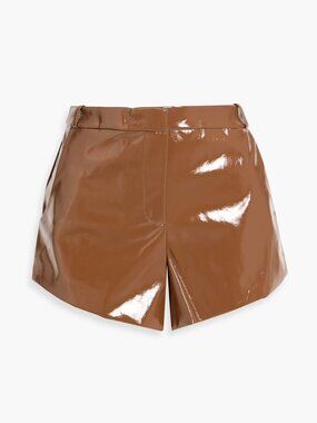 Ronny Kobo - Zaree Glossed Shorts - Light Brown Faux Patent Leather Shorts - M